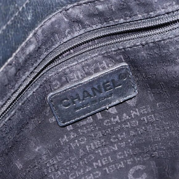 CHANEL Choco Bar COCO Mark Hand Bag Canvas Black Silver - Picture 11 of 16